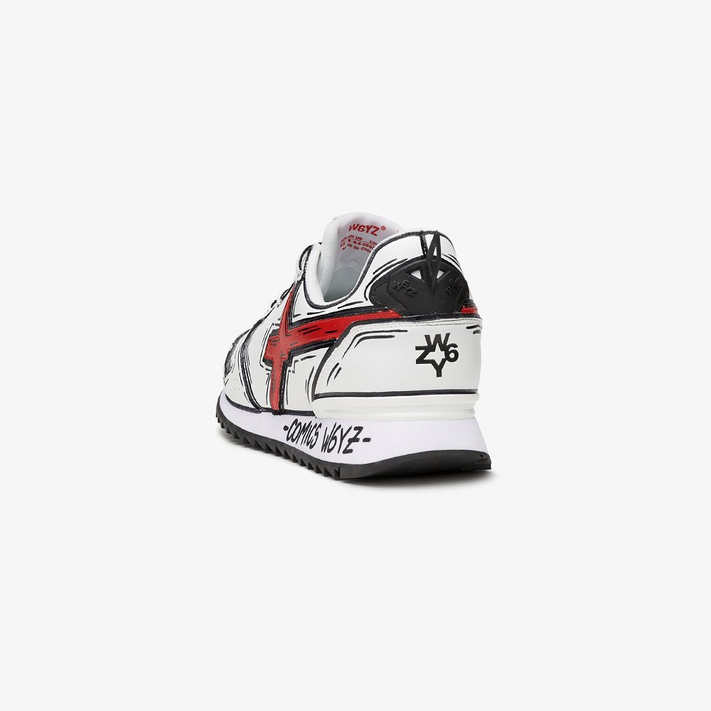 Basket W6YZ White/Red Homme | XHZ-12551338